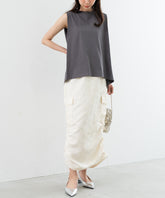 花卉提花抽繩半身裙